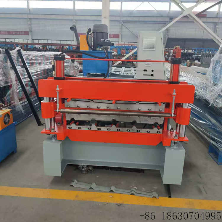 840+900 Double Layer Metal Roof Panel Roll Forming Machine full view for construction
