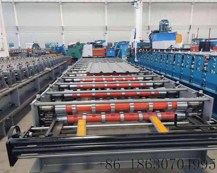 Steel structure 750 trapezoidal roof panel forming equipment