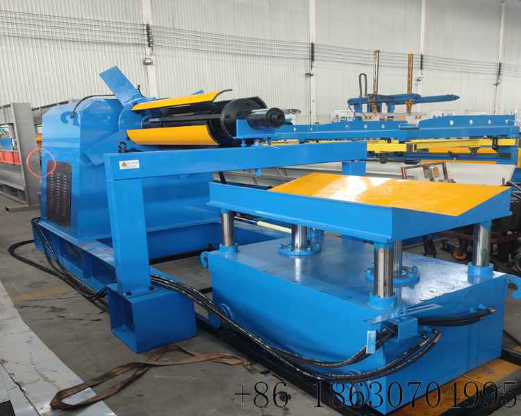 5.Color Steel Coil Hydraulic Uncoiler 10T With Moving Car For Roll Forming Line