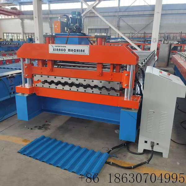 Hebei Xinnuo C20 trapezoidal roof panel forming machine for Uzbekistan construction factory