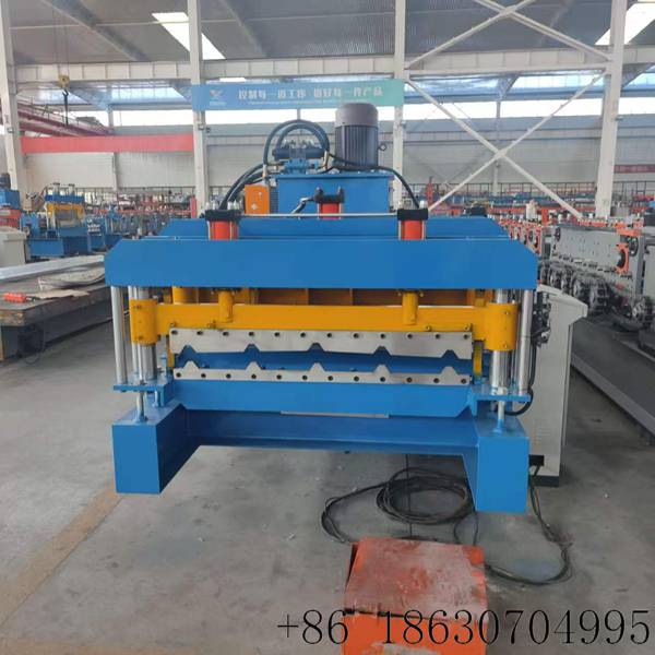 Industrial dual profile 1000 glazed tile trapezoidal metal roof machine for global construction material factory