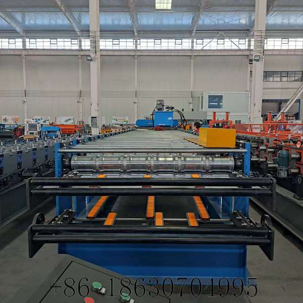 5.Double profile metal roofing roll forming machine 900 glazed tile 980 arc panel