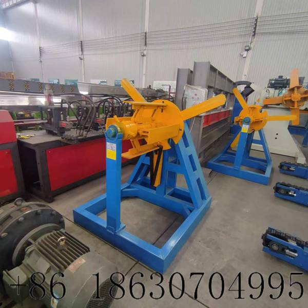 Full view of manual single arm cantilever decoiler machine