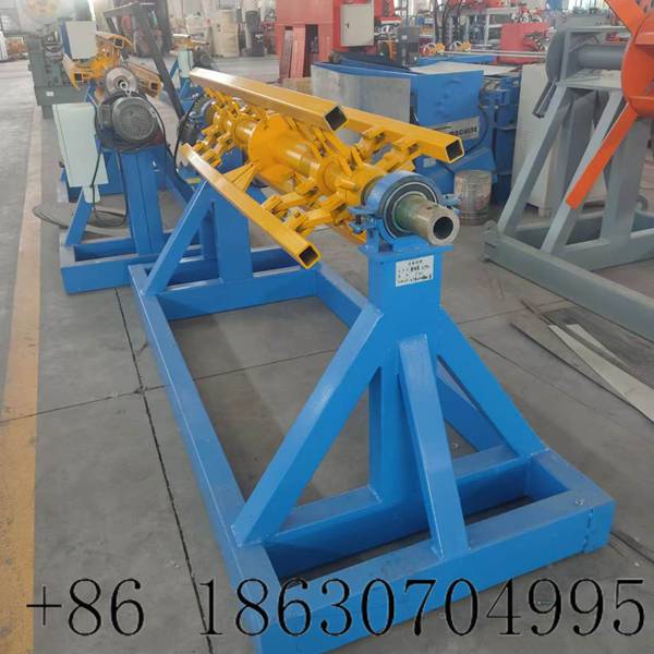 10 Ton Electric Decoiler full main machine picture, heavy steel coil unwinding equipment from Xinnuo factory