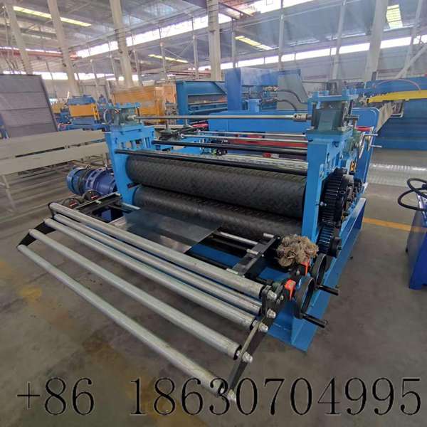 Rear view of 1250mm leveling embossing production line