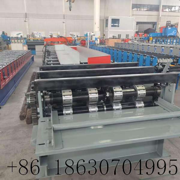 Rear View of 820 Floor Deck Roll Forming Machine with Continuous Automatic Sheet Output System