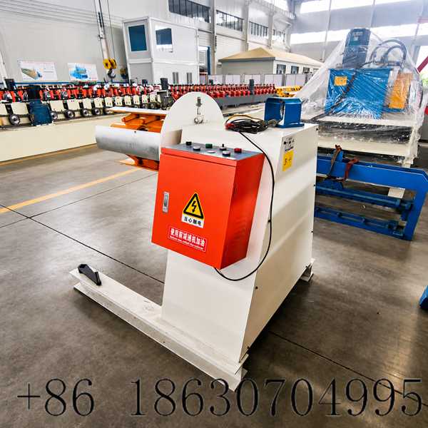 Side view structure of single arm electric decoiler machine