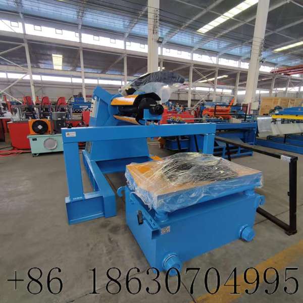 Main body of 8 ton automatic hydraulic decoiler with feeding trolley