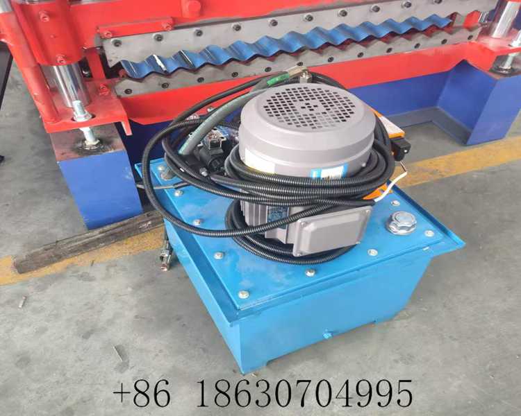 hydraulic pump station for corrugated metal roof panel machine