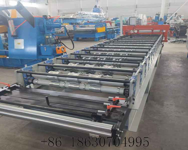 top overlook view at rear of IBR roll forming machine