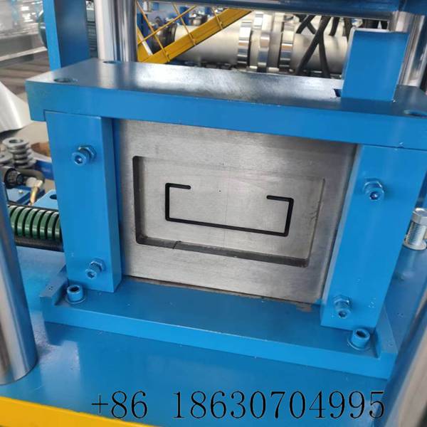 C purlin machine hydraulic mould cutting head close view finished C channel cutting tool