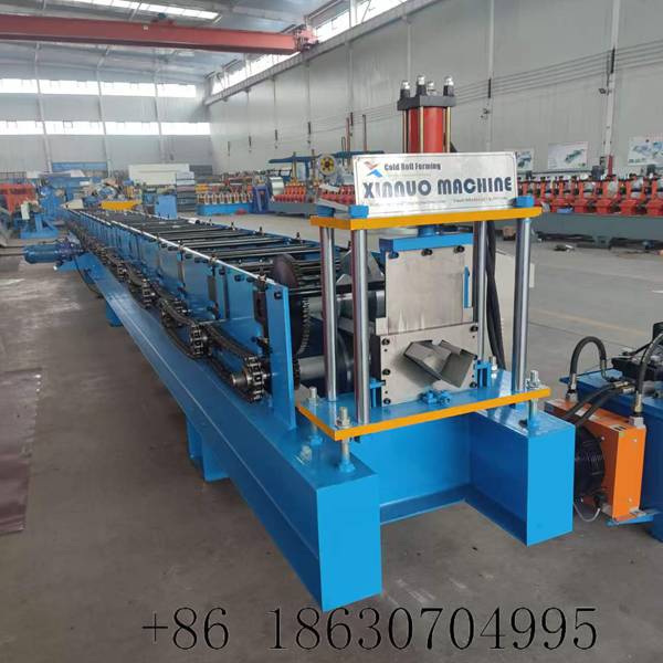 Side profile full view of modular gutter making machine complete production layout