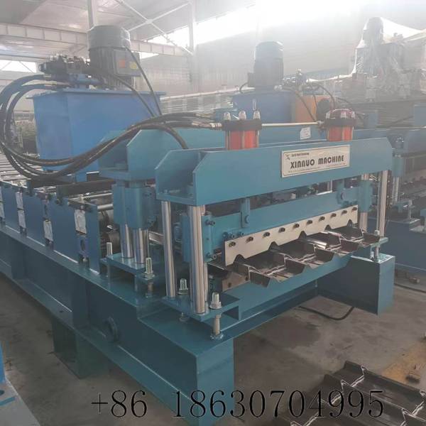 Step tile roll forming machine full front view with tile cutting outlet Xinnuo metal roof tile production line