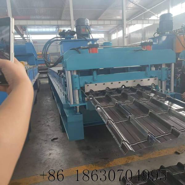 Complete overall view of Xinnuo step tile roll forming machine whole factory production equipment