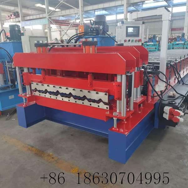 Machine front view of Brazil 980 multi wave glazed sheet roll forming machine