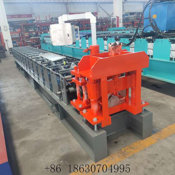 Front view of the ridge cap machine in the workshop