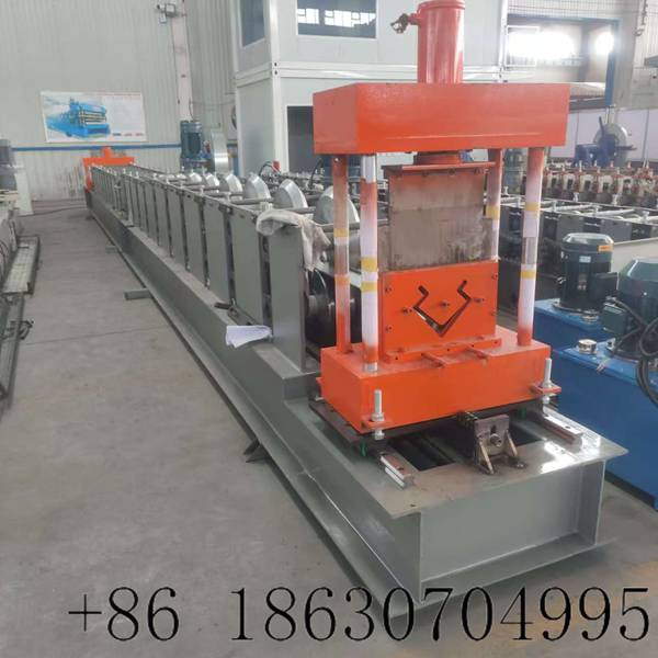 Side view of the container house corner post roll forming machine