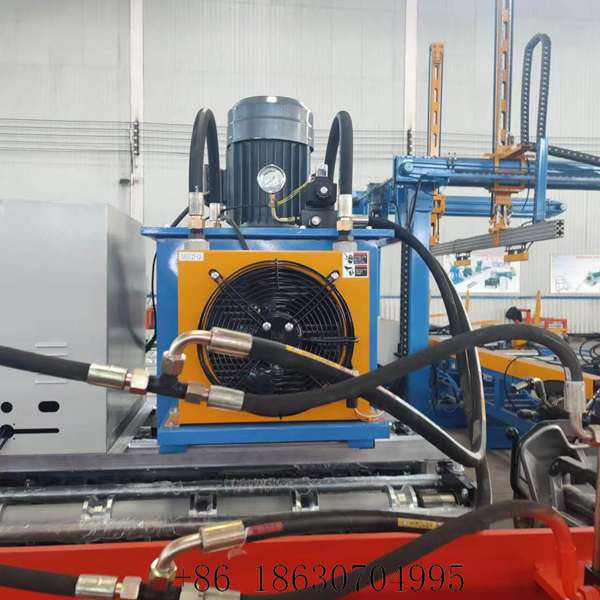 Hydraulic pump station and shearing unit of the double layer roof panel machine