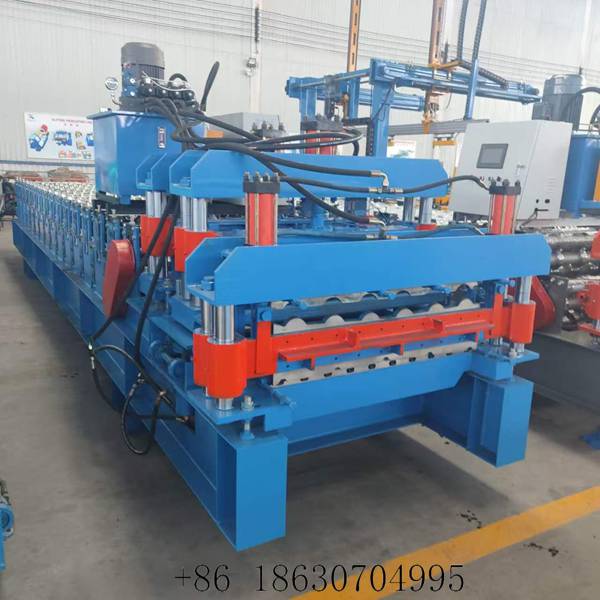 Overall front view of the 800+900 double layer metal roofing panel machine