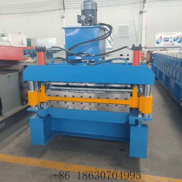 Front view of the double layer trapezoidal ibr sheet making machine