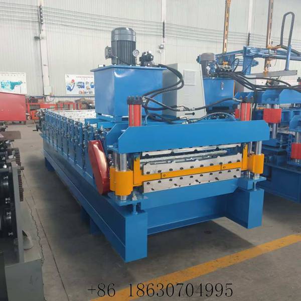 Upper and lower forming sections of the double layer trapezoidal metal roofing sheet machine