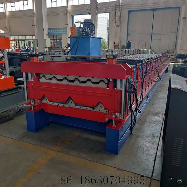 Front view of the double layer IBR sheeting machine for Brazil