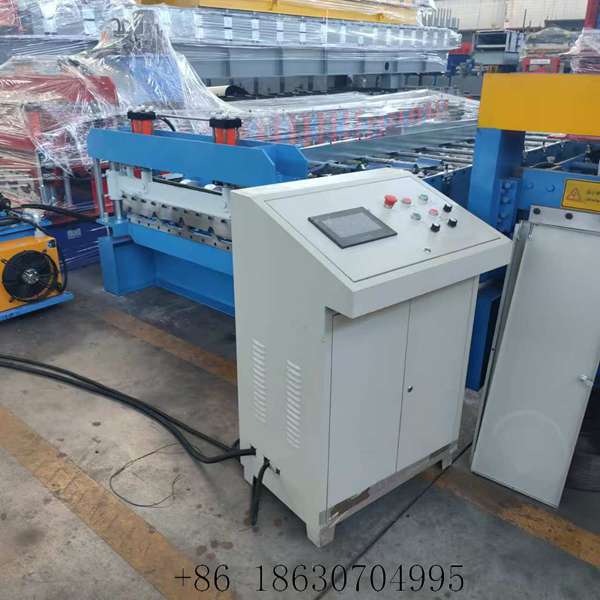 Electrical control cabinet of the 1000 IBR roof sheet forming machine with PLC and touch screen