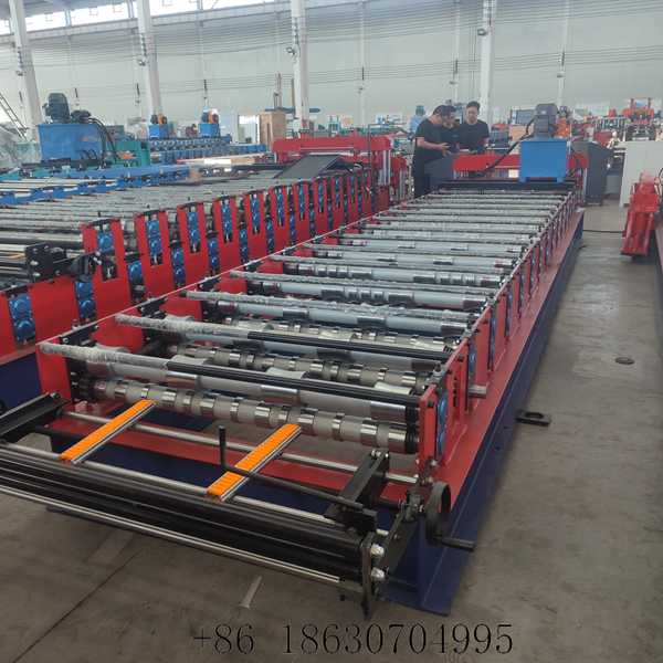Feeding platform direction of the 1050 trapezoidal roof panel forming machine for 0.3 to 0.8 mm PPGI GI GL coil