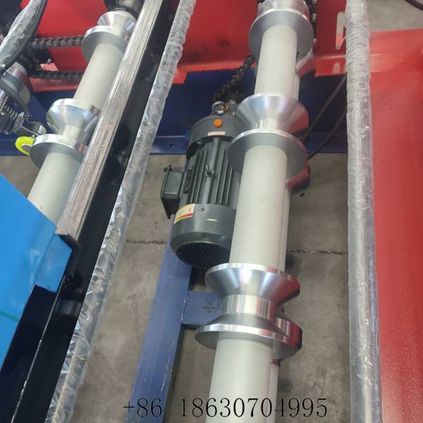 Hard chrome plated forming rollers and drive wheels of the 1050 IBR roof sheet forming machine