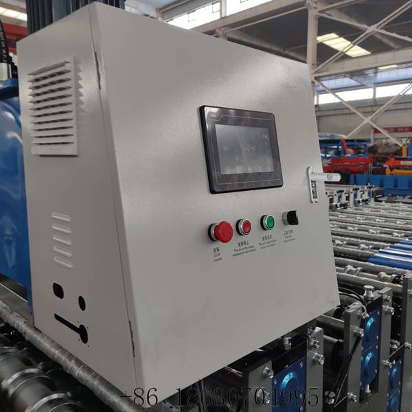 Electrical control cabinet with PLC touch screen on the double deck roofing sheet roll forming machine