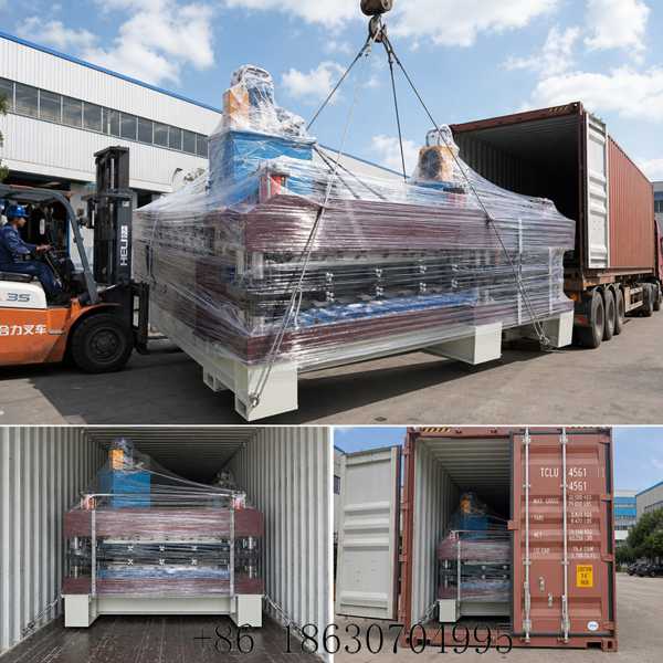 Double Layer Metal Roof Panel Roll Forming Machine container loading and shipping to Nigeria