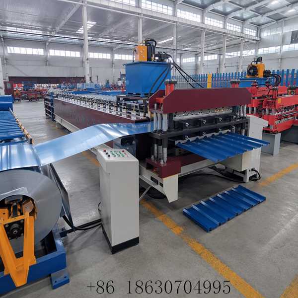 Machine discharge station and dual level forming rollers of Double Layer Metal Roof Panel Roll Forming Machine