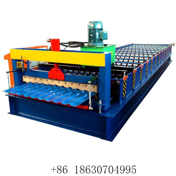 Trapezoidal metal roof panel roll forming machine front view