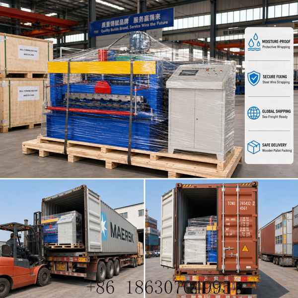 Trapezoidal roof roll forming machine ready for shipment