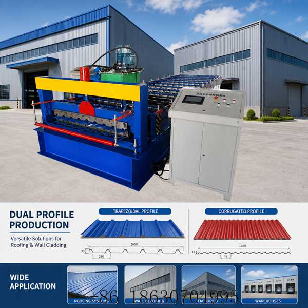 Trapezoidal metal roof panel roll forming machine front view