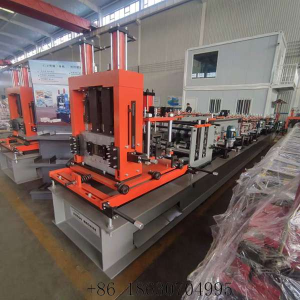 Front view of automatic CZ steel purlin forming machine with Siemens PLC
